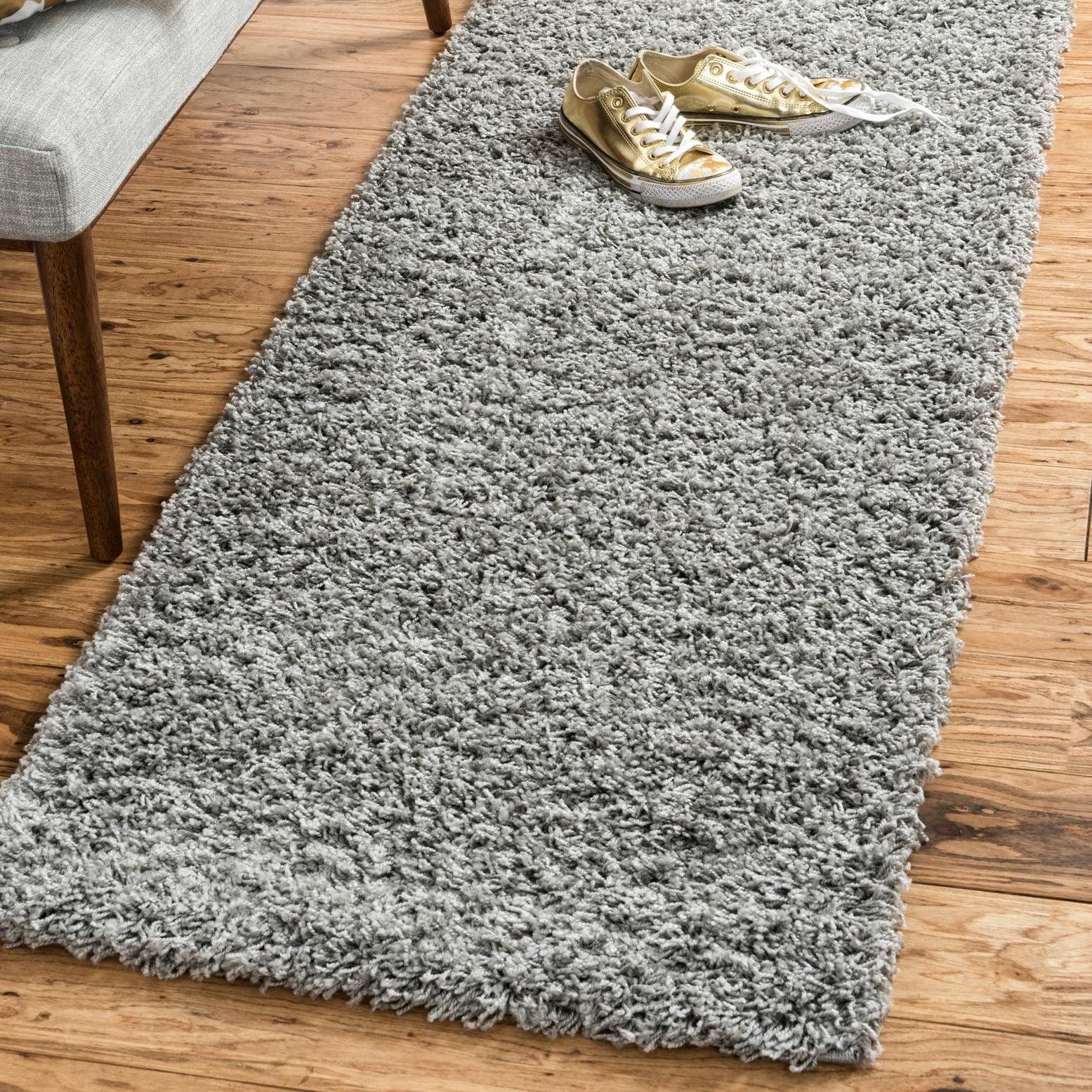 Unique Loom 2' 7 x 10' 0 Solid Shag Cloud Gray Area Rug