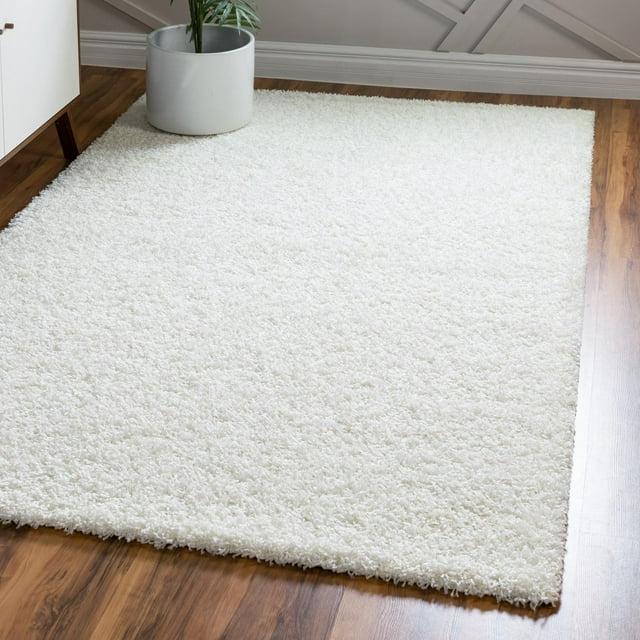 Unique Loom 3' 3 x 5' 3 Solid Shag Snow White Area Rug