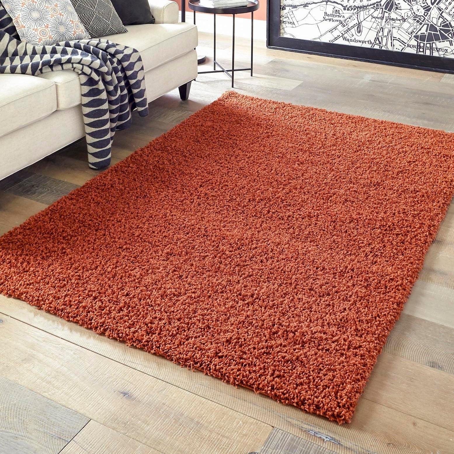 Unique Loom 8' 0 x 11' 0 Rectangle Solid Shag Terracotta Area Rug