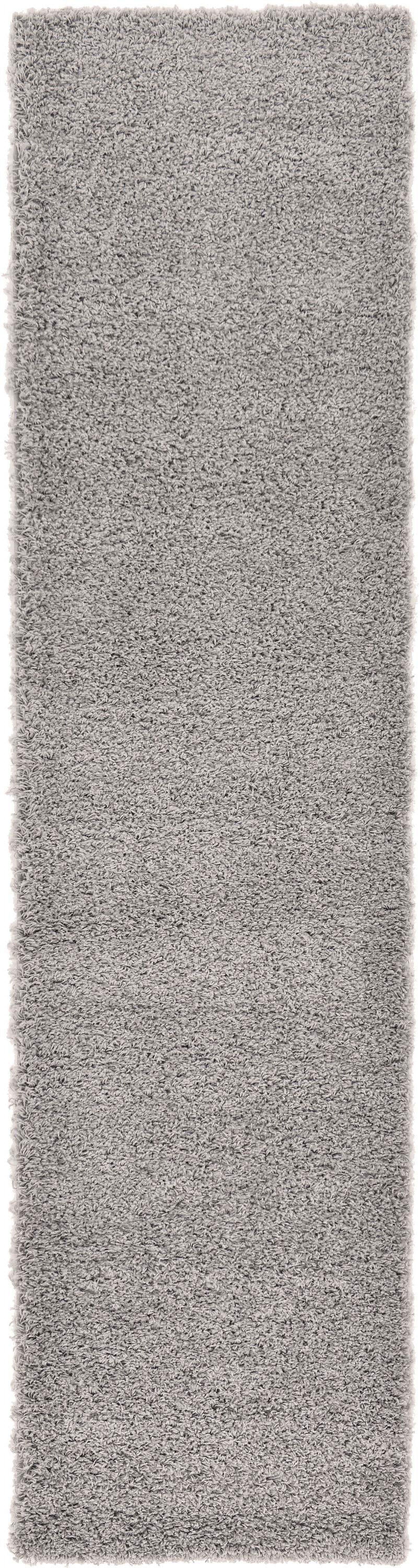 Cloud Gray Synthetic Shag Runner Rug 2' 6" x 10' - Stain-Resistant, Easy Care