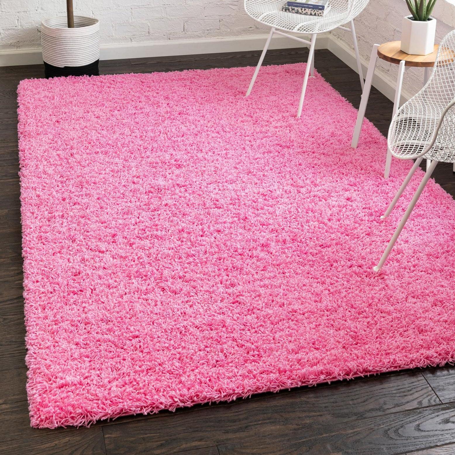 Unique Loom 2' 0 x 3' 1 Solid Shag Taffy Pink Area Rug