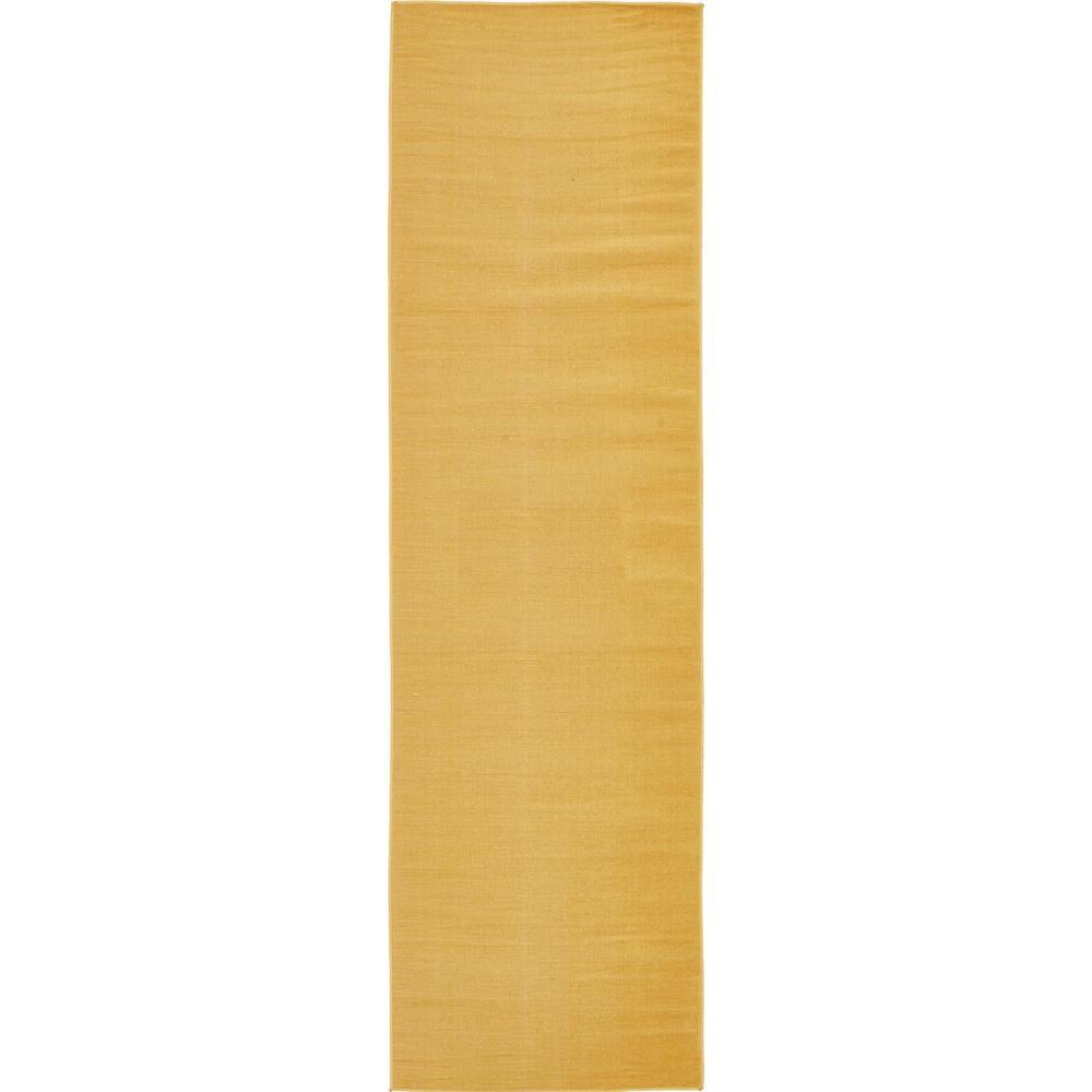 Gold Flat Woven Synthetic Runner Rug 2' 9" x 9' 10"