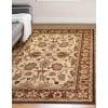 Elegant Cream Rectangular Synthetic Area Rug, 5'3" x 8'0"