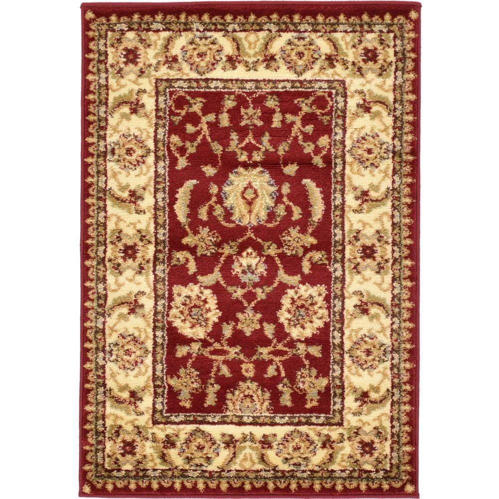 Unique Loom Voyage Collection Area Rug - St. Louis (2' 2" x 3' 1" Rectangle Red/Gold)