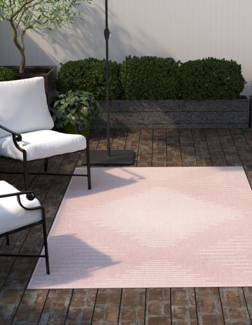 Unique Loom Outdoor Modern Tambor Lines Woven Area Rug