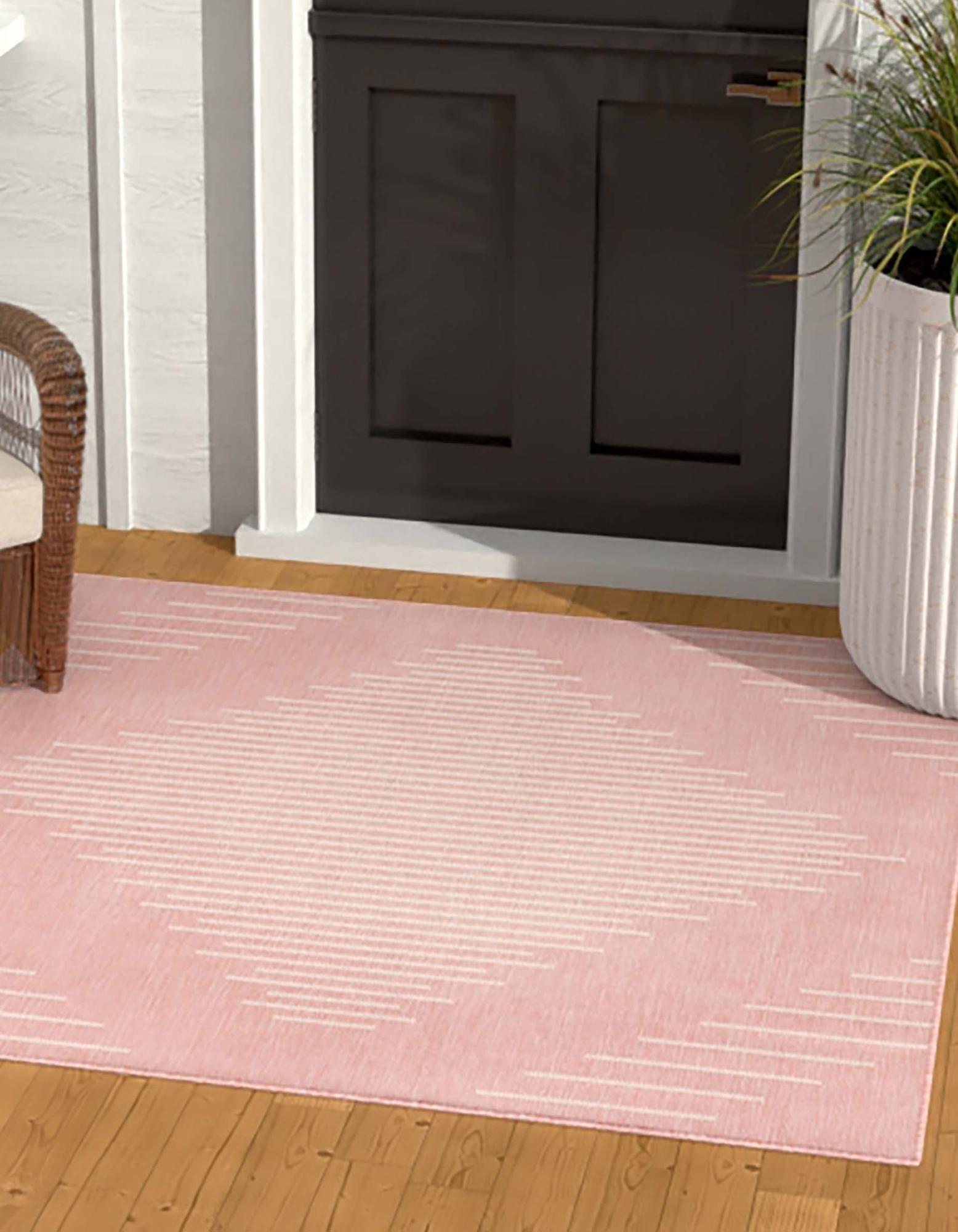 Unique Loom Outdoor Modern Tambor Lines Woven Area Rug