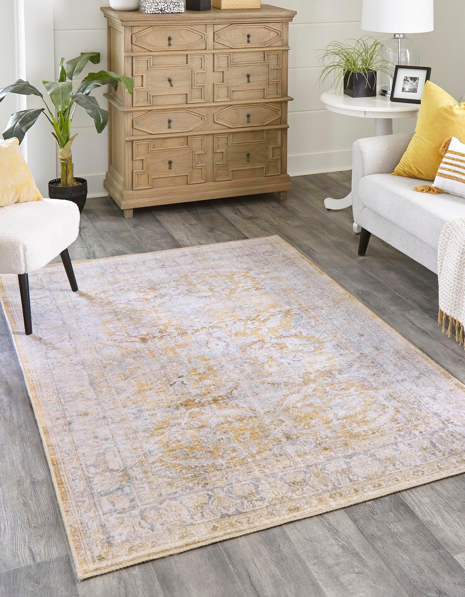 Unique Loom 3' 6 x 5' 6 Thaddeus Timeless Yellow Rectangle Area Rug