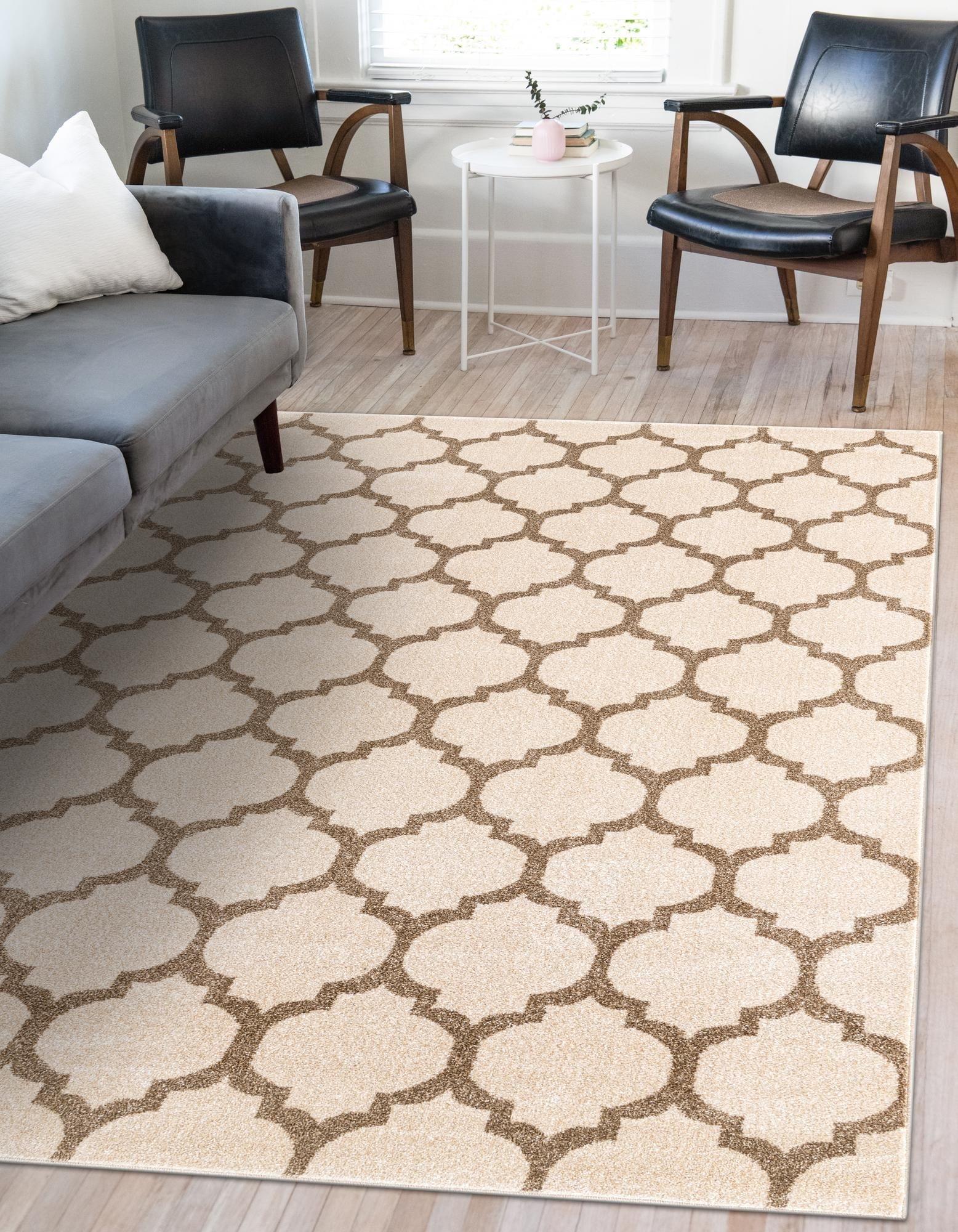Unique Loom 2' 2 x 3' 1 Trellis Philadelphia Beige and Light Brown Area Rug