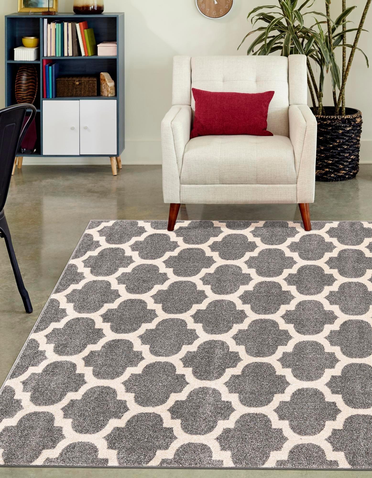 Unique Loom 5' 1 x 8' 0 Trellis Philadelphia Dark Gray Area Rug