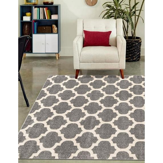 Unique Loom 5' 1 x 8' 0 Trellis Philadelphia Dark Gray Area Rug