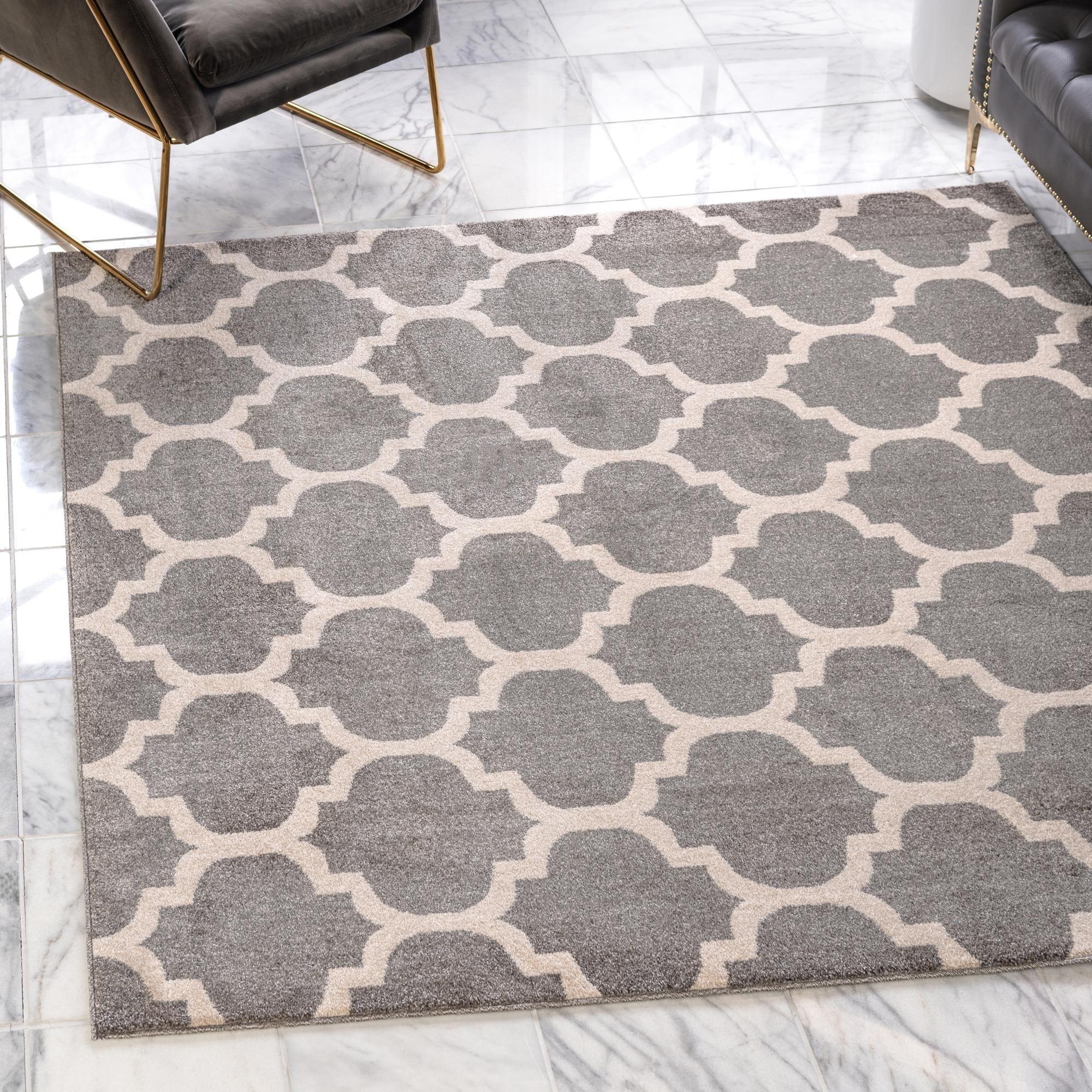 Unique Loom 5' 4 x 6' 1 Trellis Philadelphia Dark Gray Area Rug