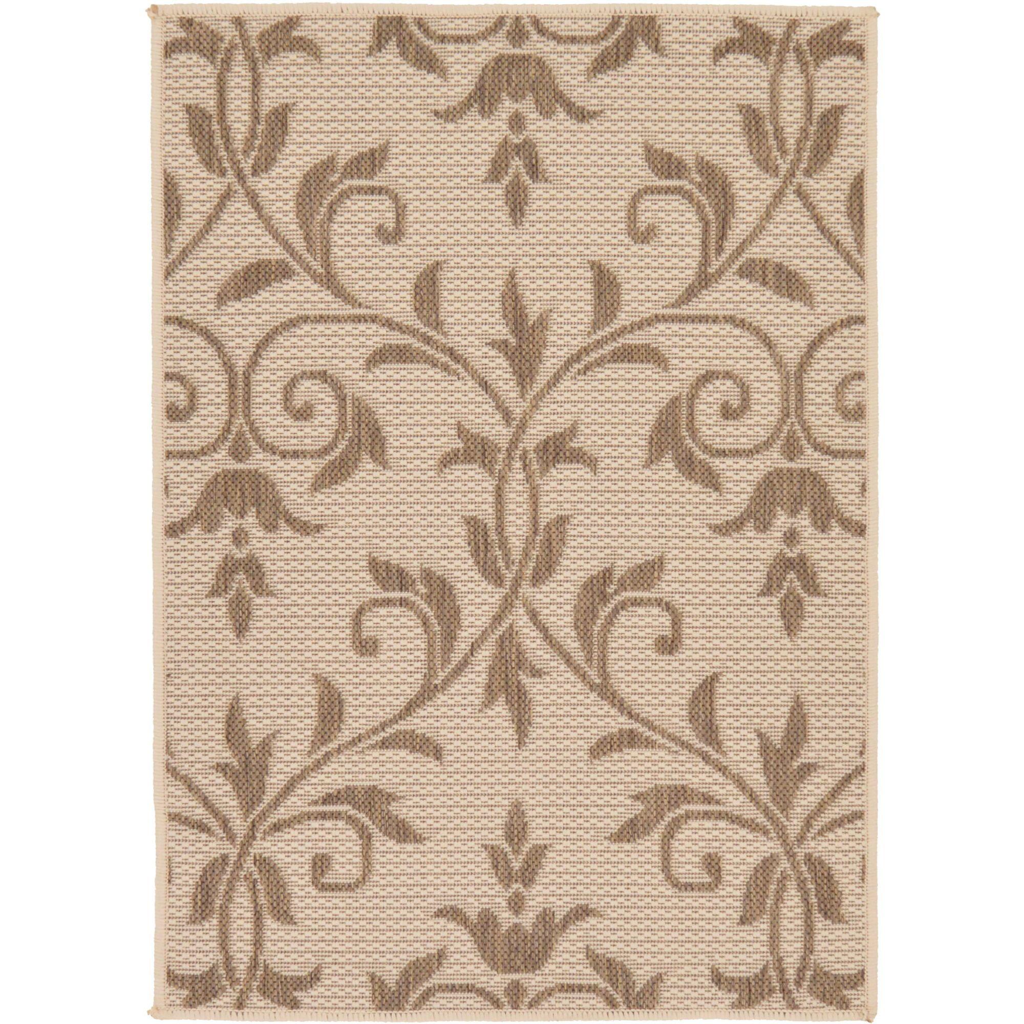 Easy-Care Reversible Outdoor Rug in Gray and Brown, Stain-Resistant and Pet-Friendly