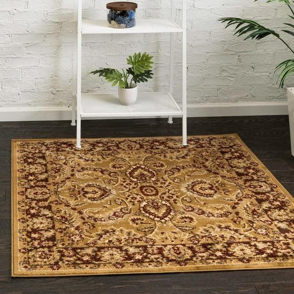 Unique Loom 4' 1 x 4' 1 Square Tan Voyage Asheville Area Rug