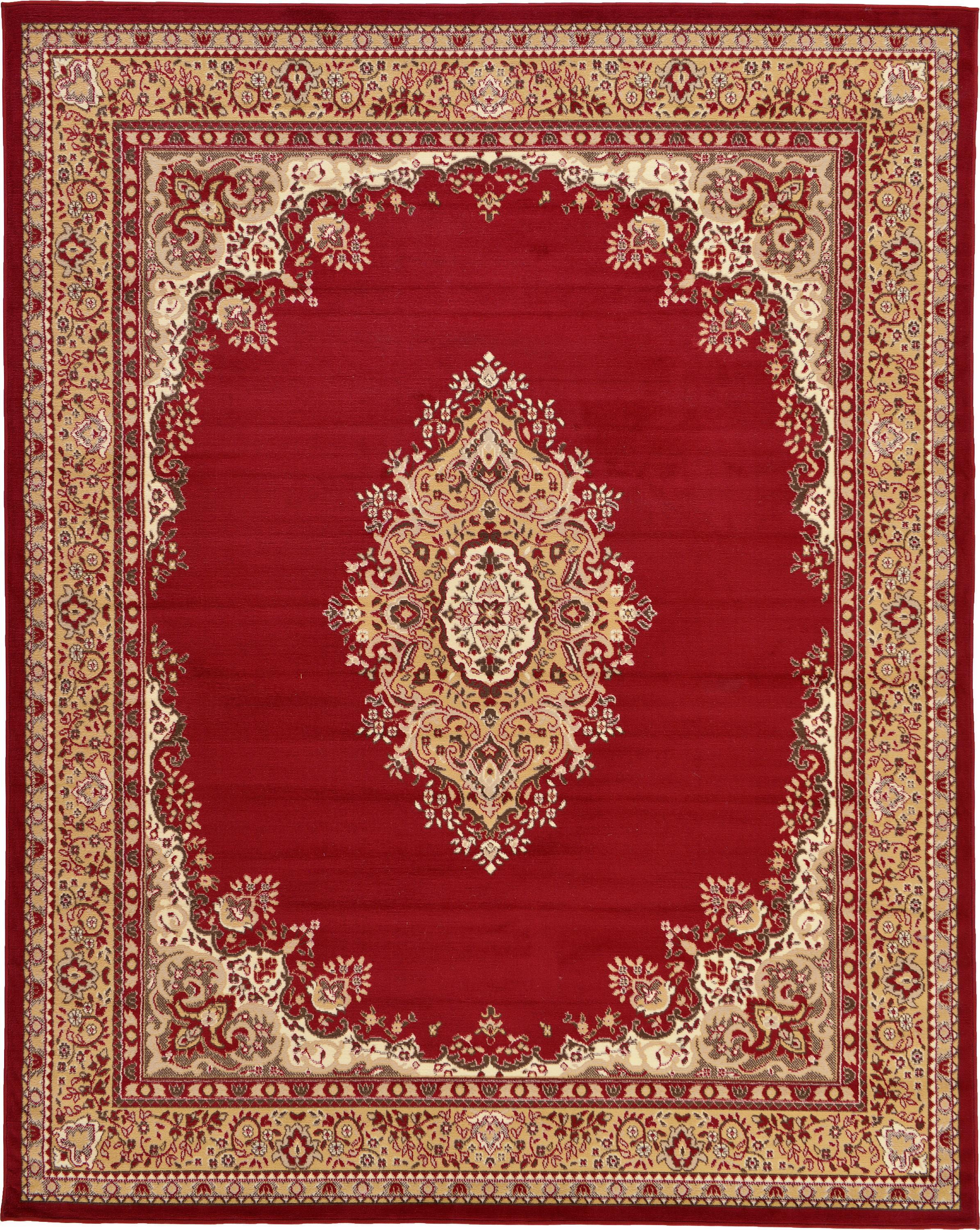 Burgundy Medallion Synthetic 8' x 10' Rectangular Rug