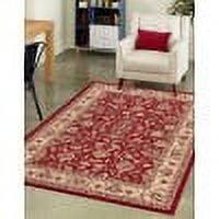 Burgundy and Ivory Reversible Synthetic 5' x 8' Area Rug