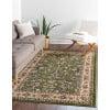 Olive and Ivory Rectangular Synthetic 4' x 6' Area Rug