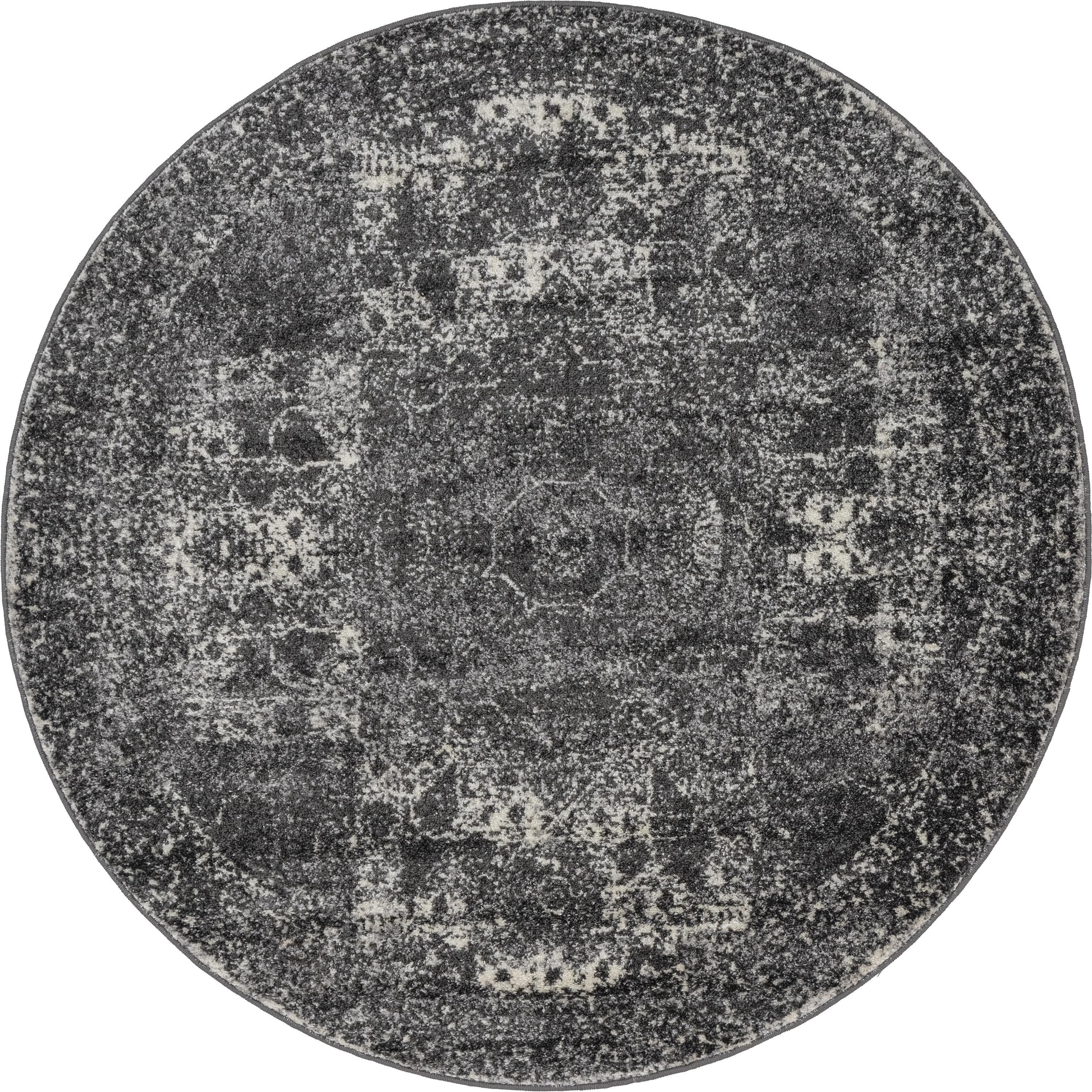 Bromley Cottage Charm Round Rug Dark Gray 5' 1"