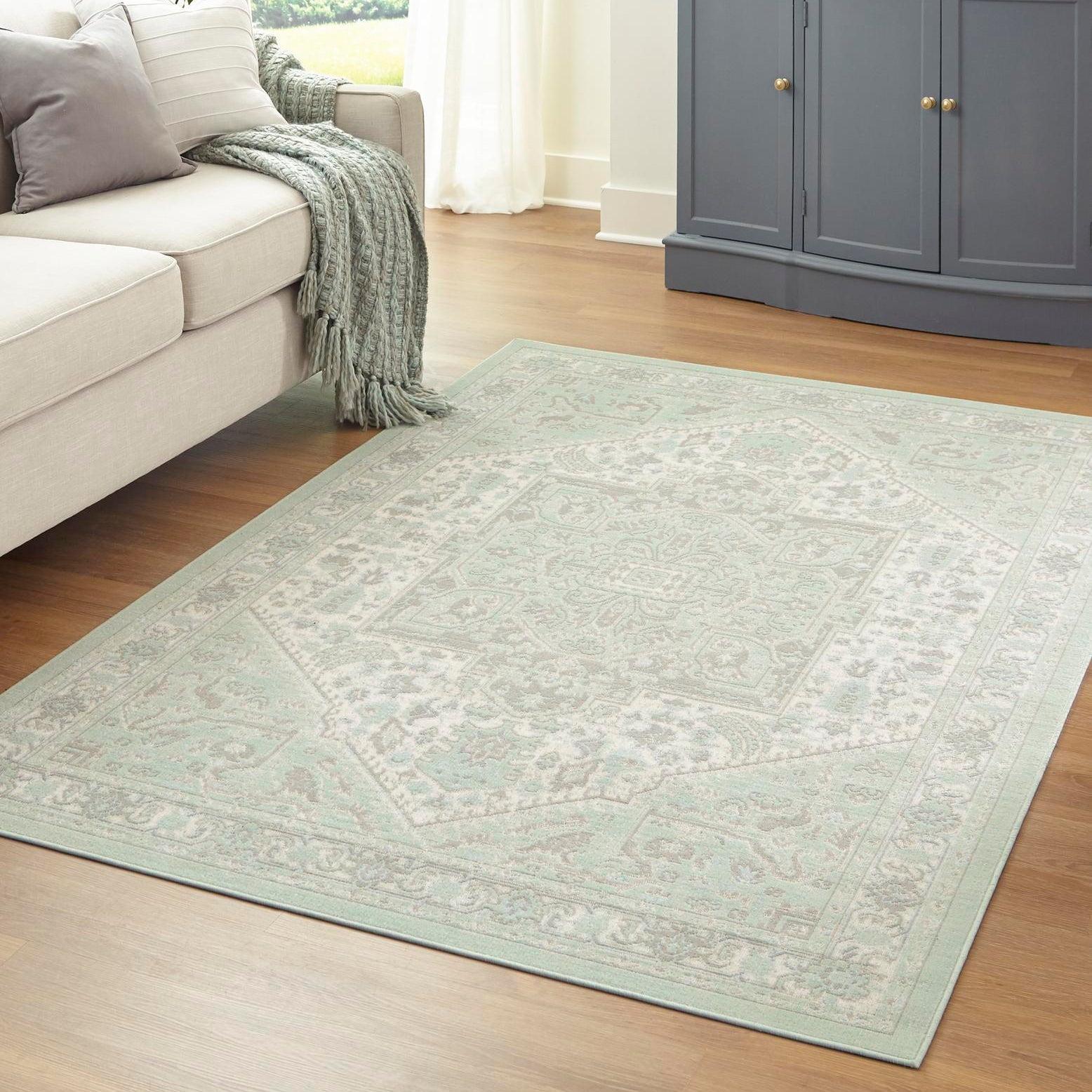Unique Loom Whitney Collection Area Rug - Milano (8'  x 10' Rectangle Mint/Ivory)