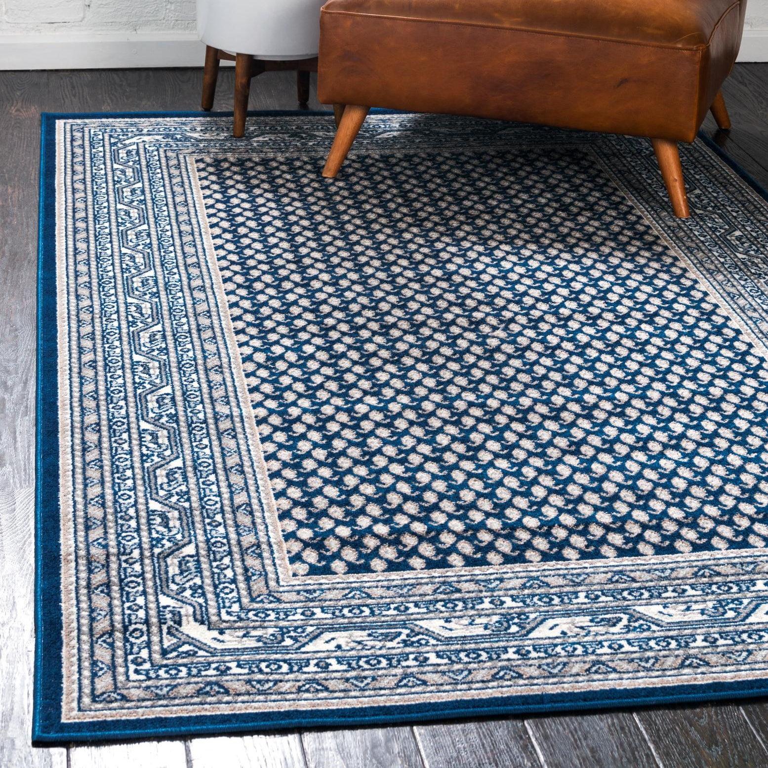 Unique Loom Williamsburg Collection Area Rug - Allover (7' 1" x 10' Rectangle Blue/Gray)