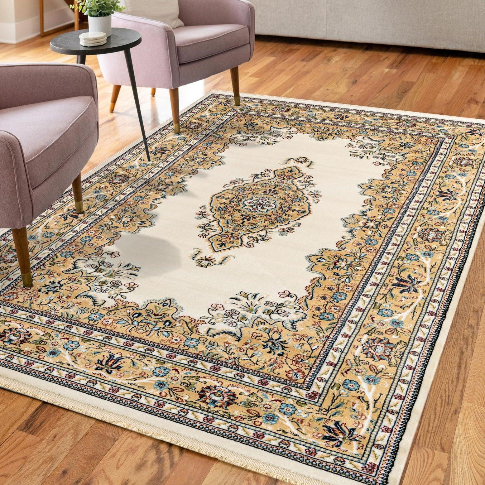 Unique Loom Narenj Collection Area Rug - Windsor (3' x 5' 1" Rectangle Cream/Blue)