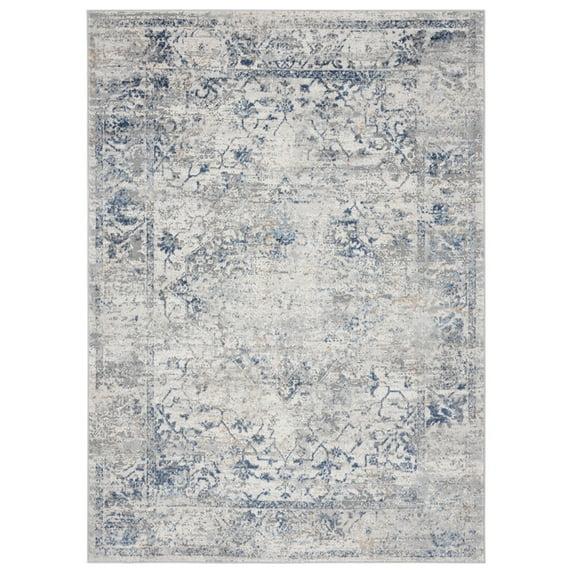 United Weavers Austin Area Rug 4540 20460 Clark Blue Bordered Scrolls 2' 7" x  7' 4" Rectangle