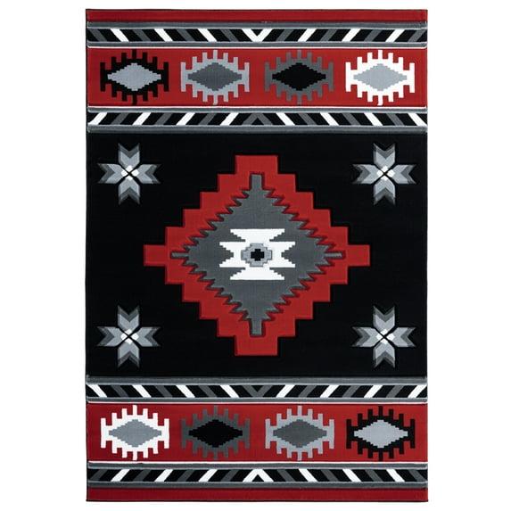 United Weavers Bristol Area Rug 2050 10430 Caliente Red Medallions Angled 1' 10" x 2' 8" Rectangle