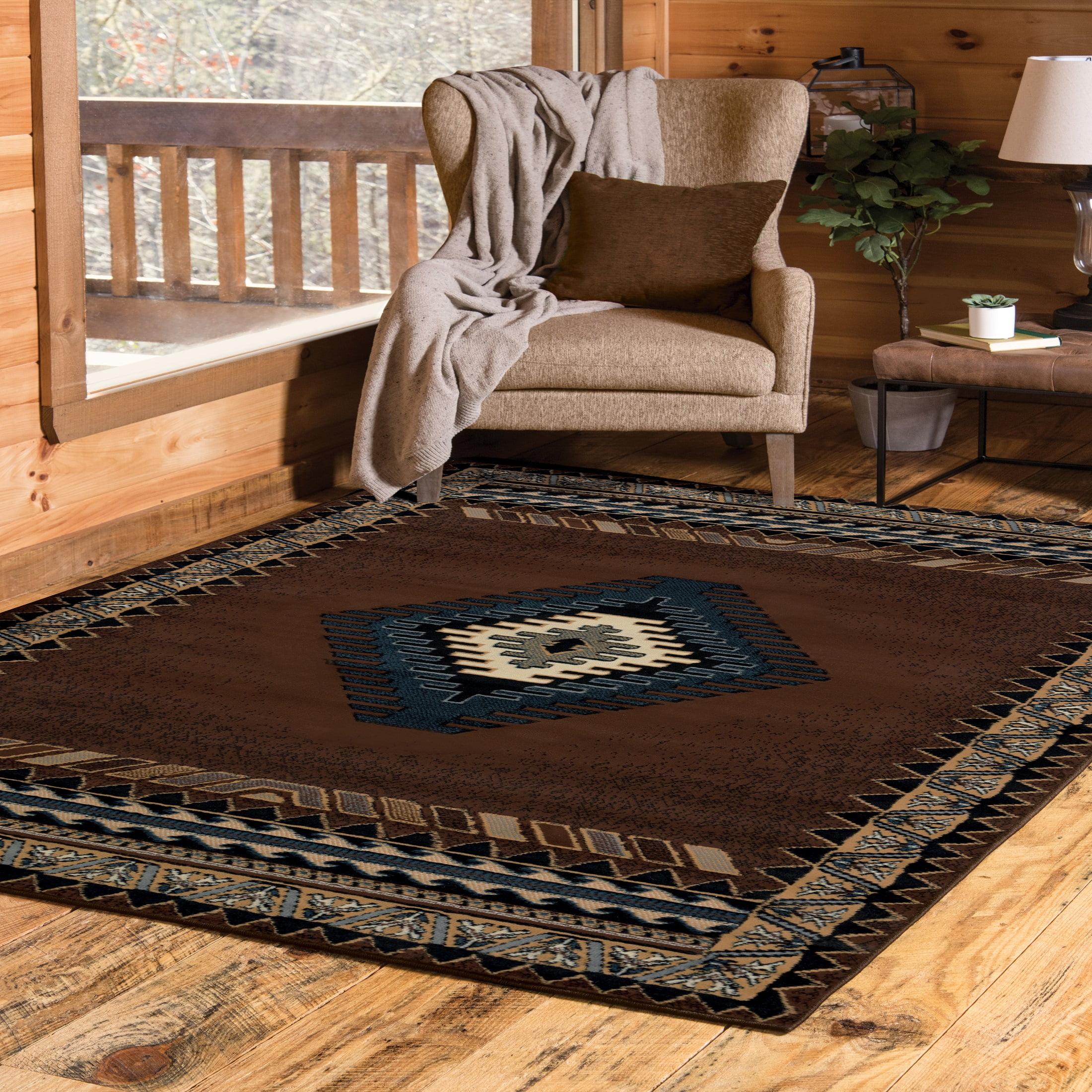 Brown Southwestern Polypropylene Runner Rug 2' x 8'