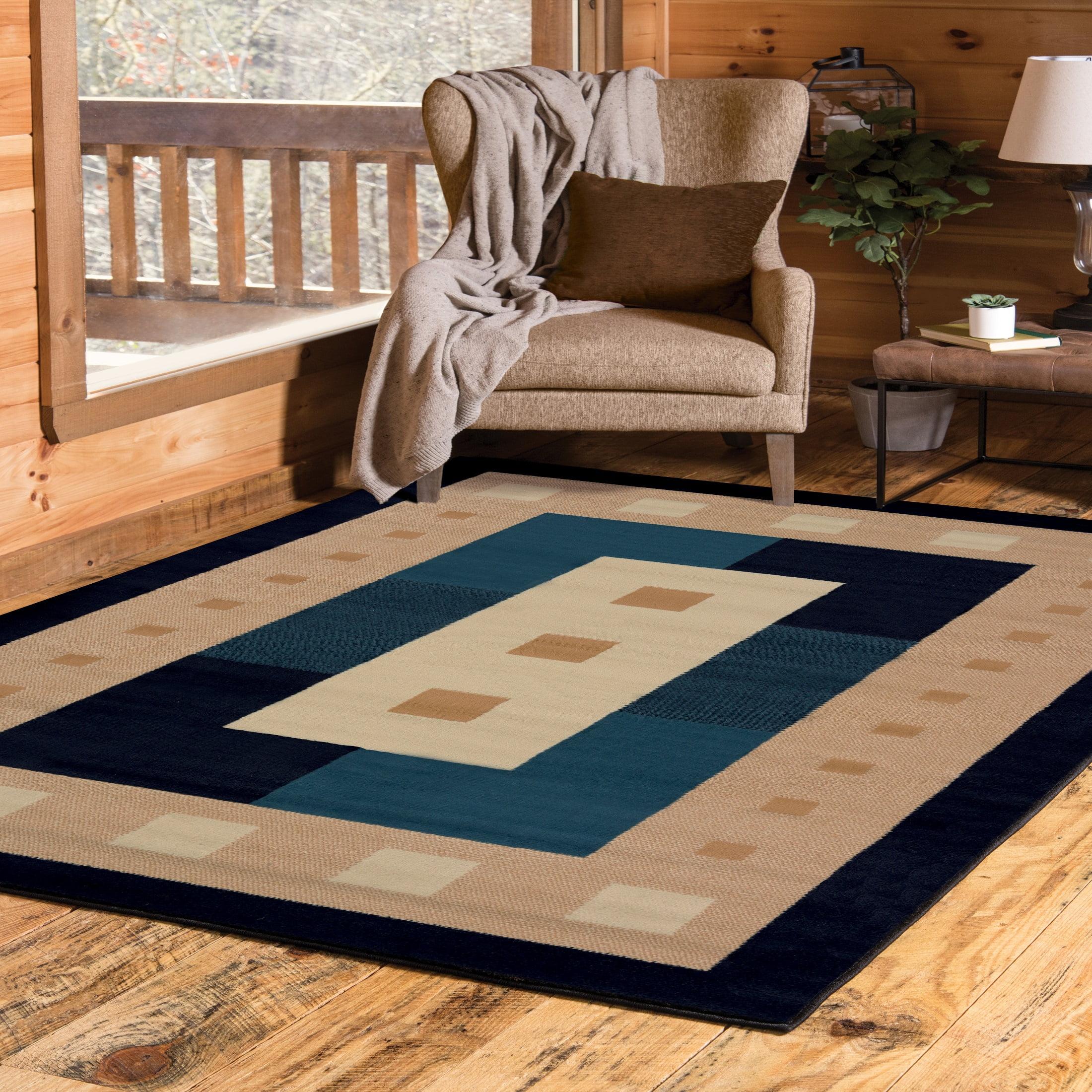 United Weavers Brunswick Ellis Contemporary Border Area Rug, Navy, 5'3" x 7'6"
