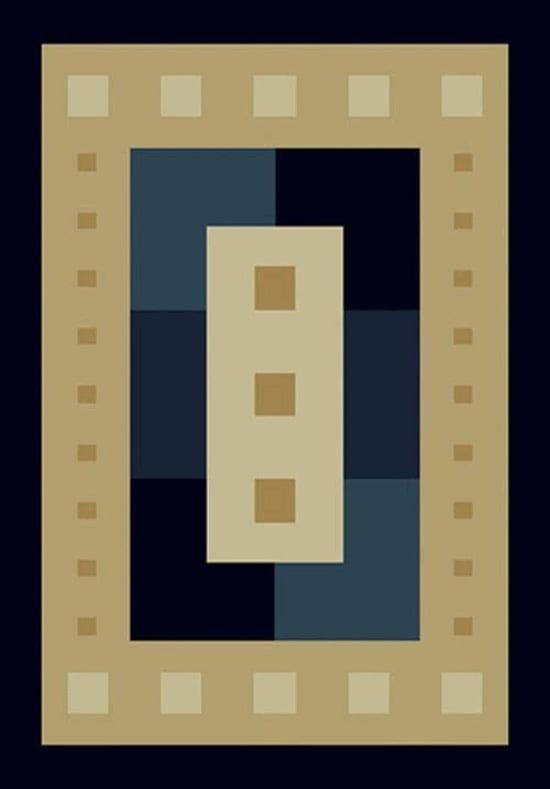 United Weavers Brunswick Ellis Contemporary Border Runner Rug, Navy, 1'11" x 7'4"