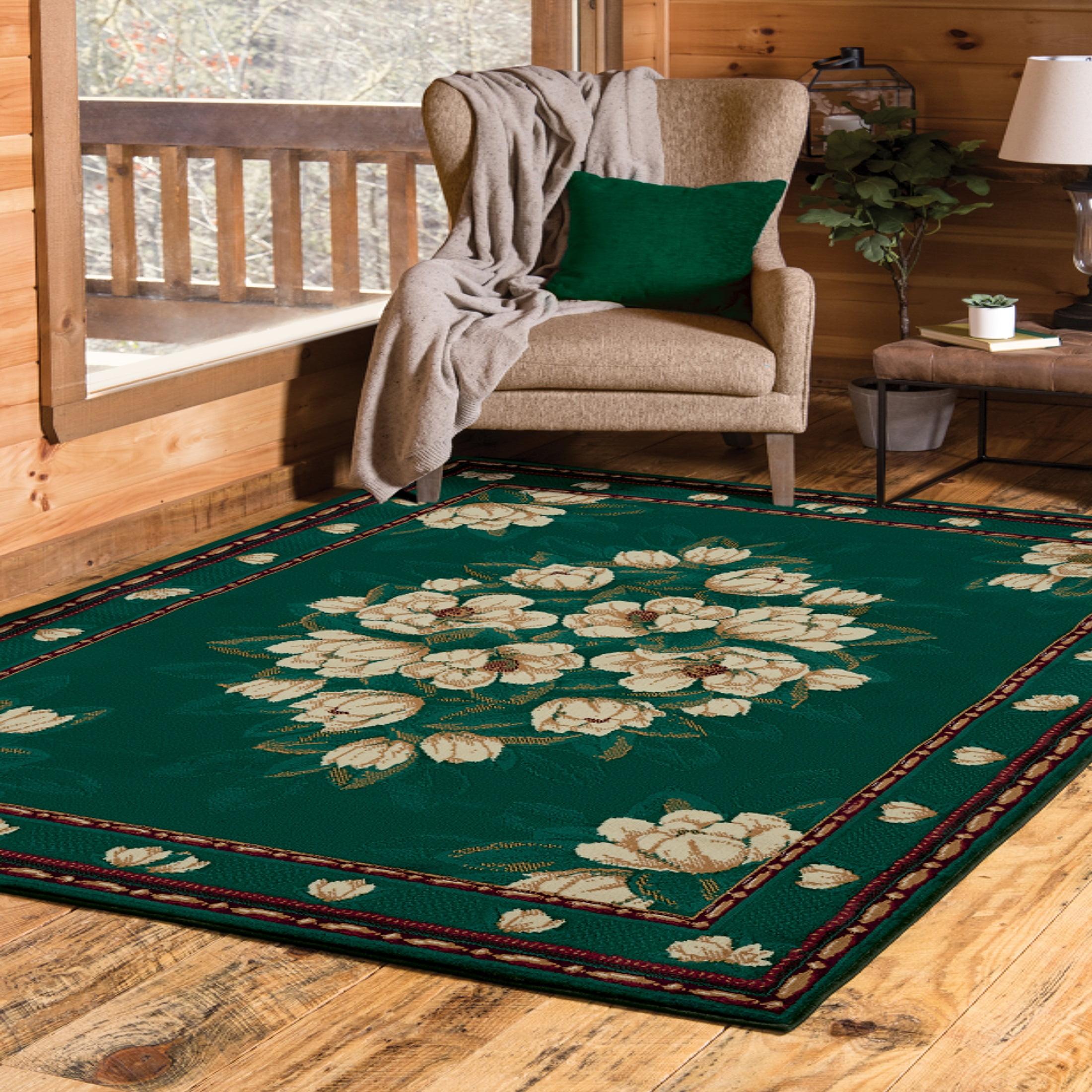 United Weavers Brunswick Eloise Traditional Floral Area Rug, Hunter, 7'10" x 10'6"