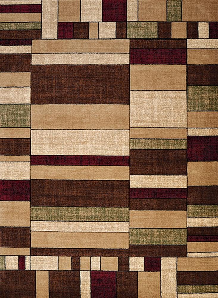 Designer Home Ourve Area Rug 702 33775 Echelon Multi Boxes Rows 5' 3" x 7' 6" Rectangle