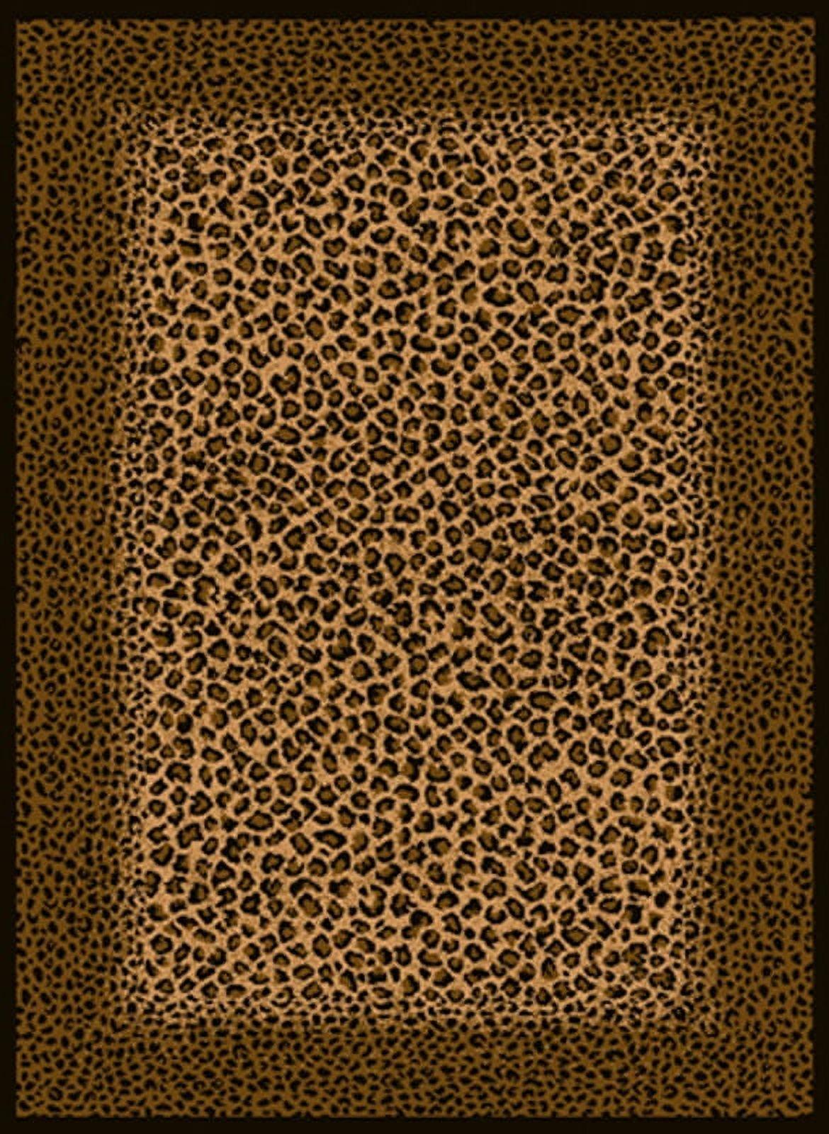 Leopard Print Multicolor Synthetic 5' x 7' Area Rug