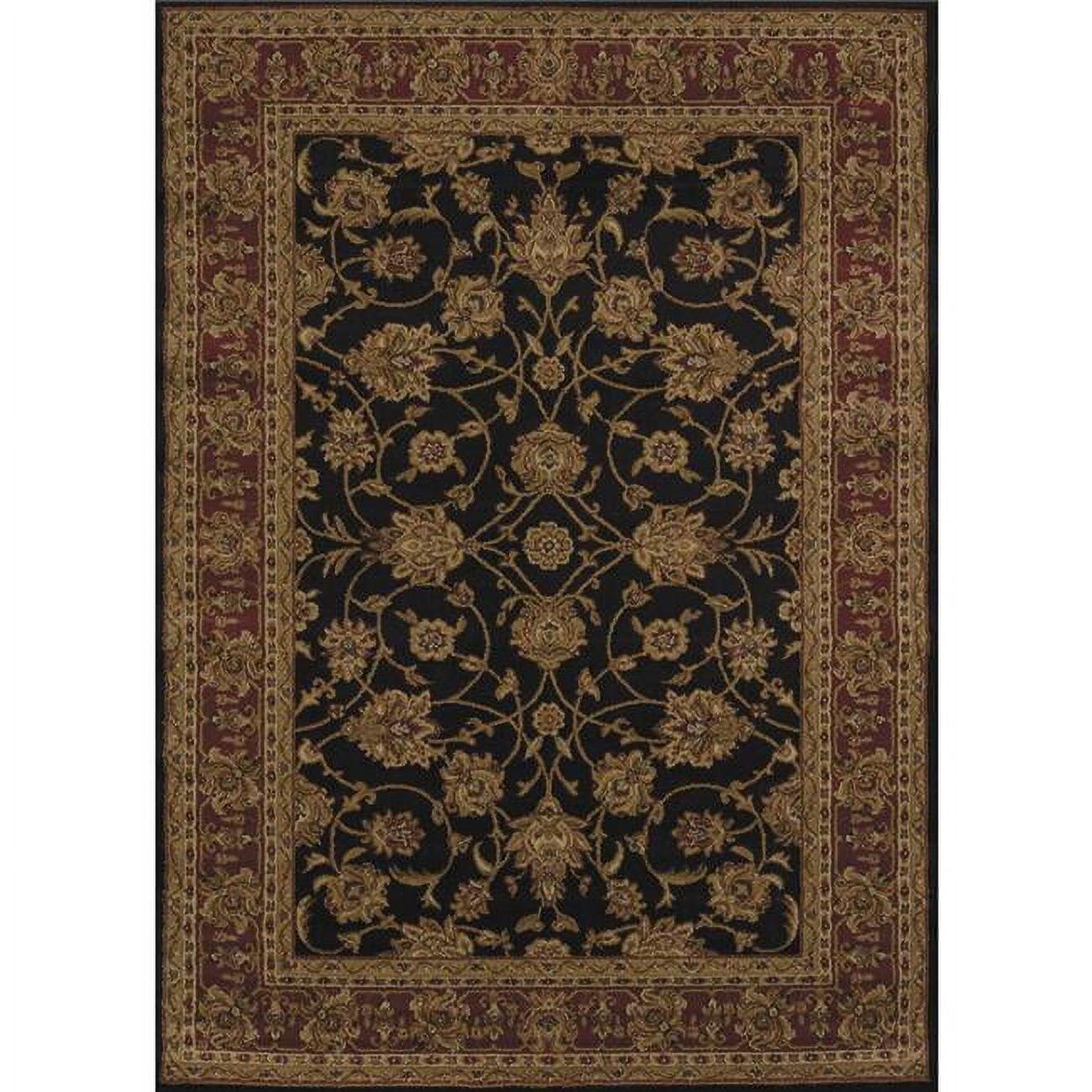 Affinity Black and Gold Oriental Synthetic 8' x 10' Rug