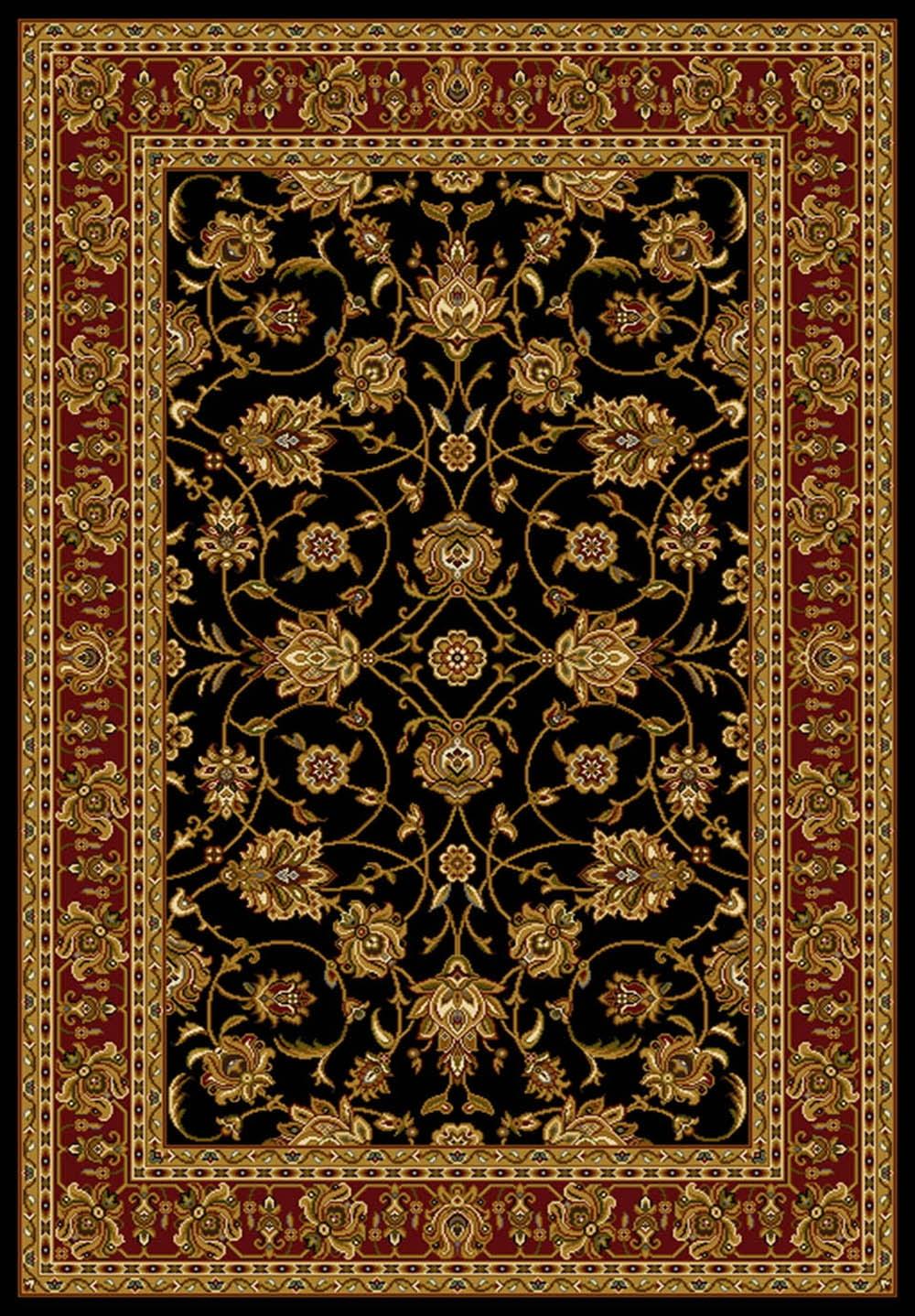 Affinity Black and Gold Oriental Synthetic 8' x 10' Rug