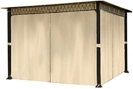 Beige Universal 10' x 10' Gazebo Privacy Curtain Set