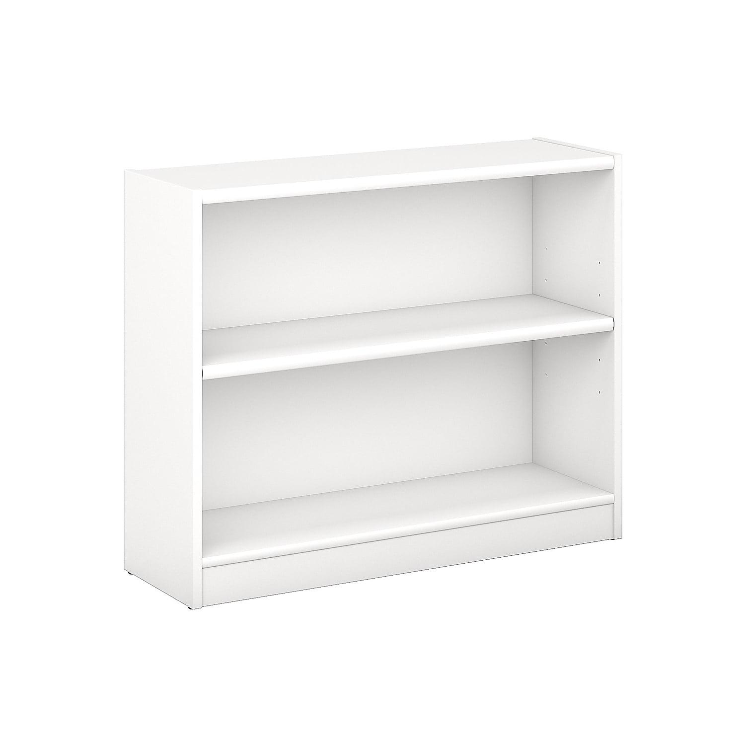 Universal 2 Shelf Bookcase in Pure White - Engineered Wood