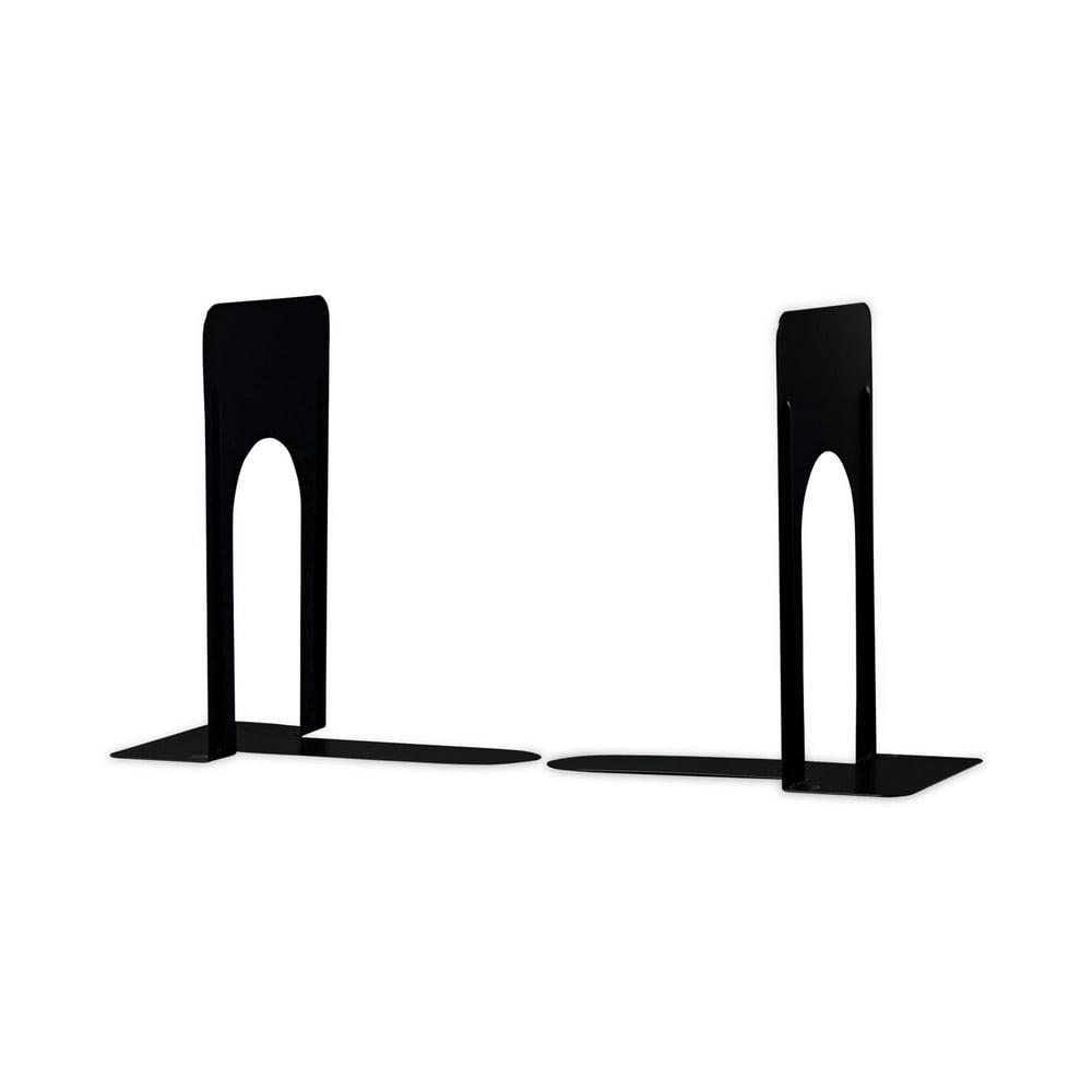 Black Steel Nonskid Economy Bookends, 9-inch Height, 2-Pack