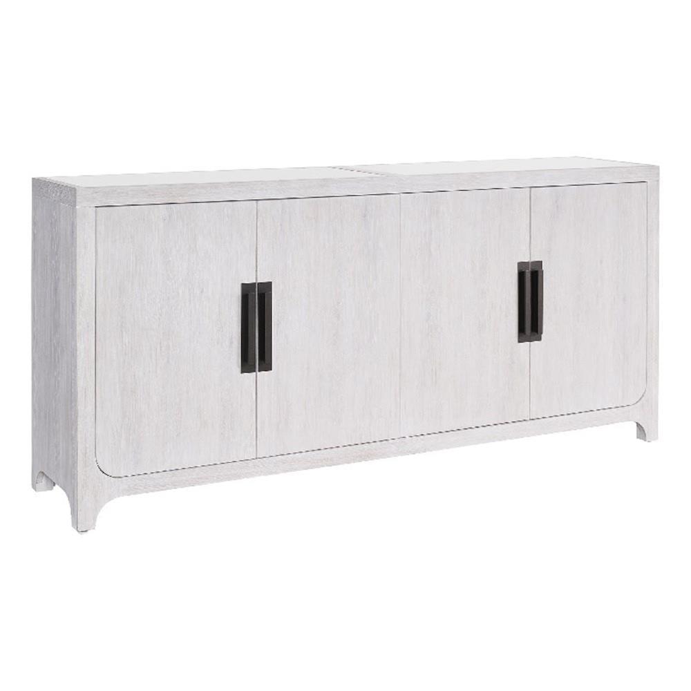 Blair 78" Weathered White Wood Credenza with Stone Top