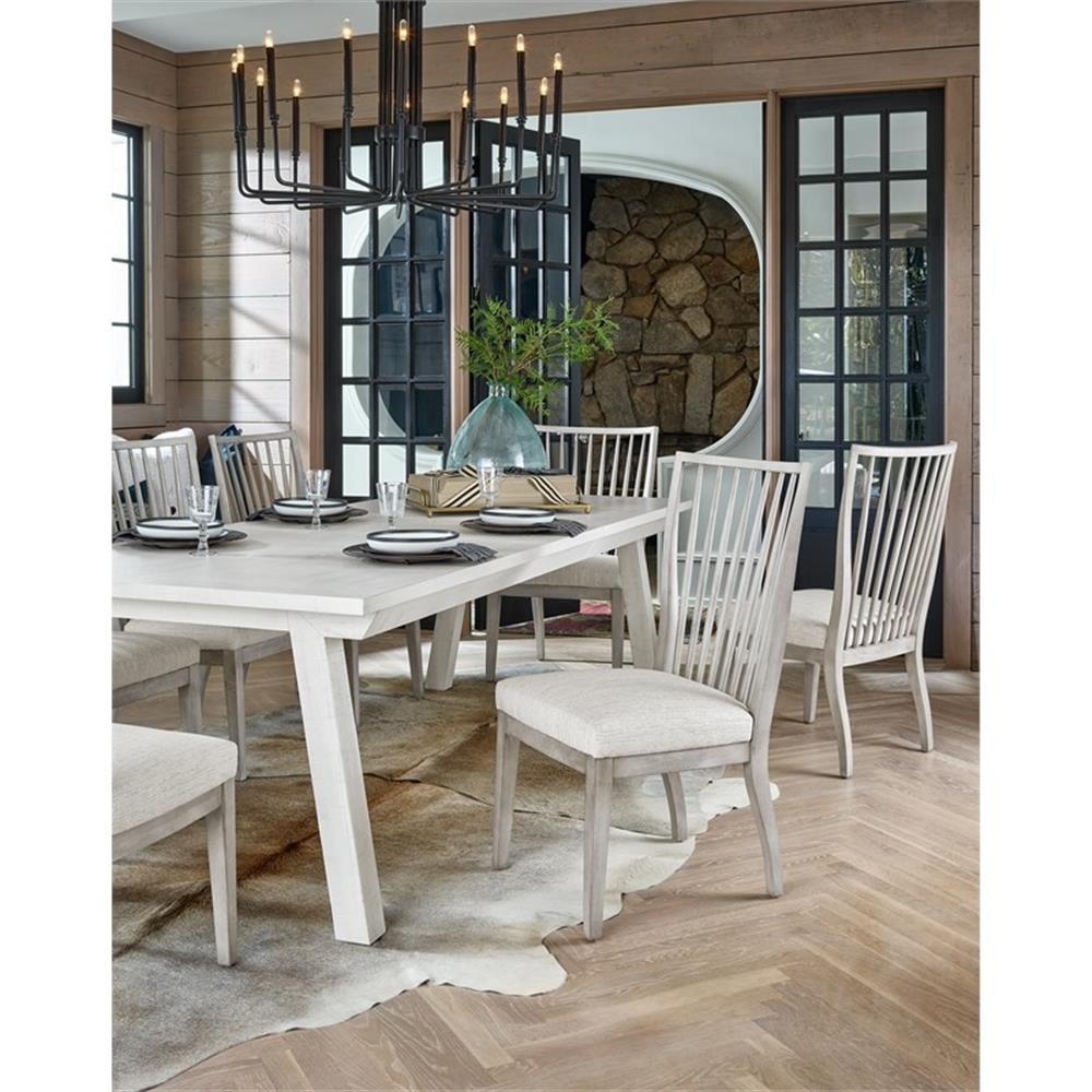 Universal Furniture Modern Farmhouse Set of 2 Wood Bowen Side Chairs in white