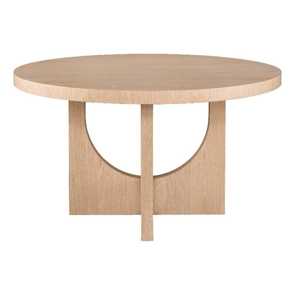 Tech Oak Round Dining Table with Interlocking Pedestals