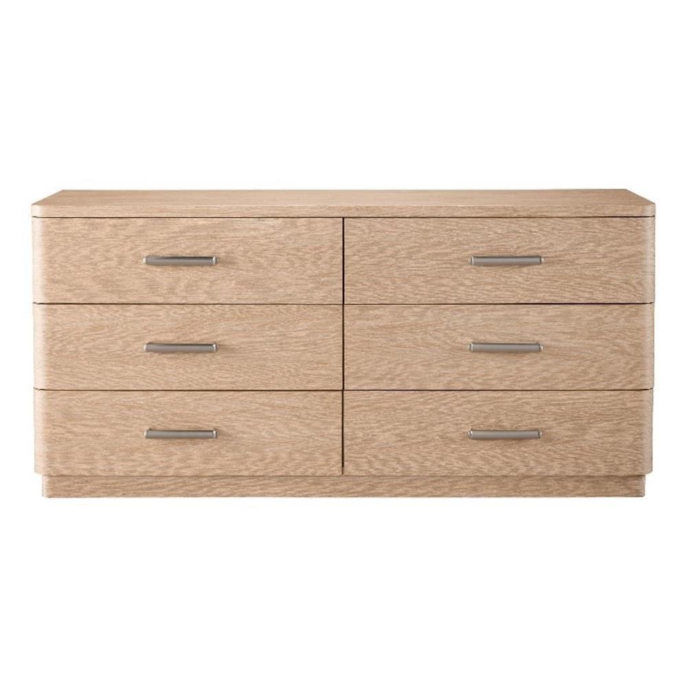 Gray Oak Double Dresser with Felt Lined Drawers