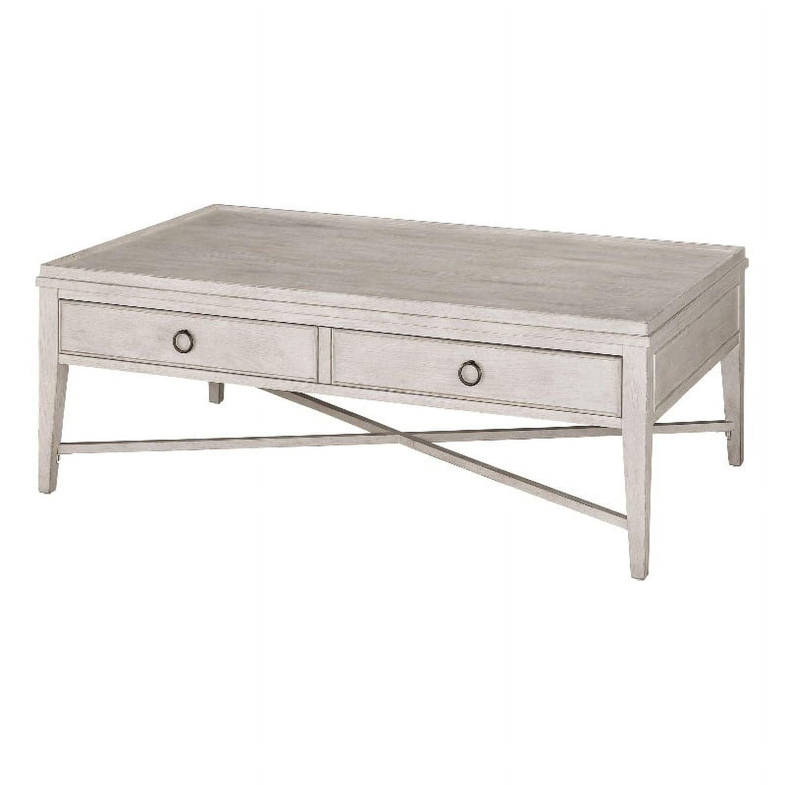 Transitional Dover White Rectangular Coffee Table with Storage