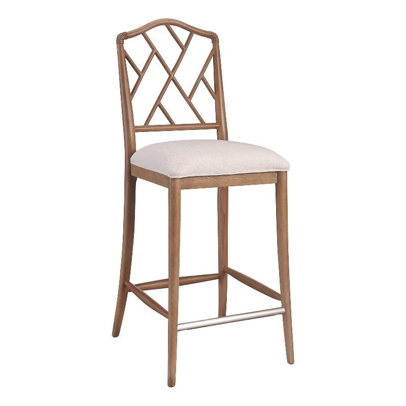 Chippendale Classic Solid Wood Counter Stool in Beige Finish - Set of 2