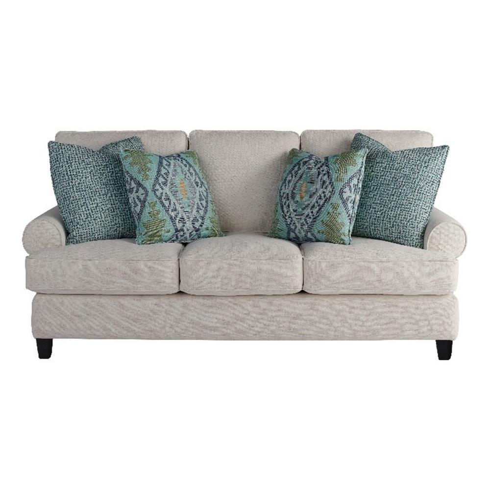 Blakely 81'' Cream Linen Upholstered Sofa with Round Arms