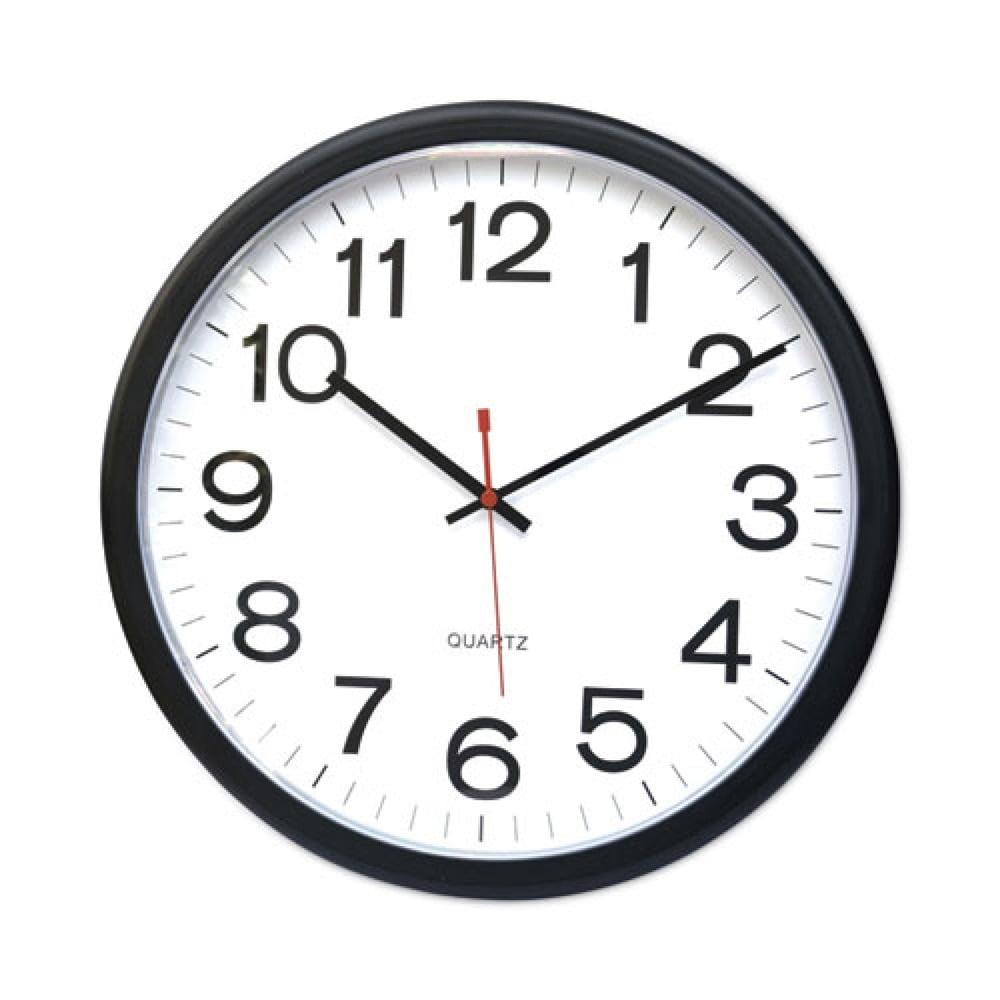 Black 13.5" Weather-Resistant Round Indoor/Outdoor Analog Clock