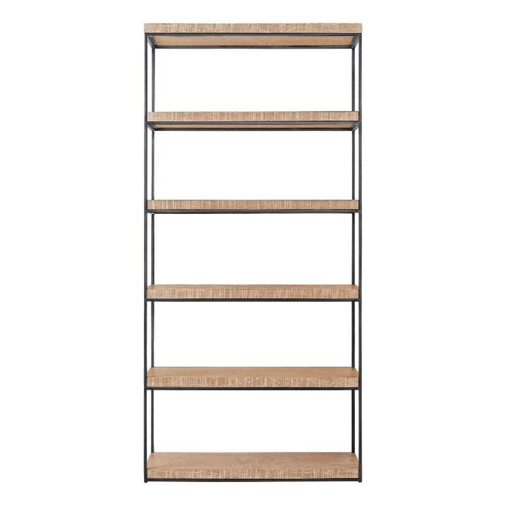 Universal Modern Farmhouse Braxton Etagere in Tan Natural Oak