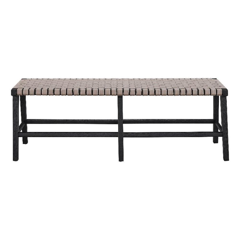 Universal Modern Farmhouse Harlyn Bench in black Charcoal Oak wood