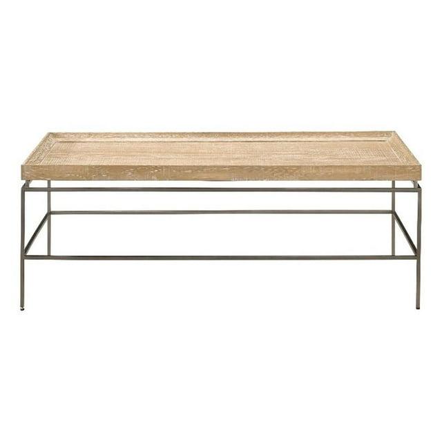 Universal Modern Farmhouse Preston Cocktail Table in Tan Natural Oak