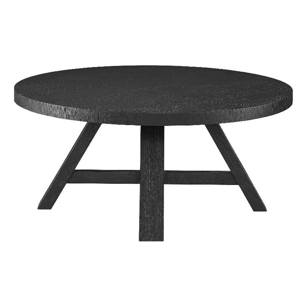 Charcoal Oak Round Modern Farmhouse Coffee Table