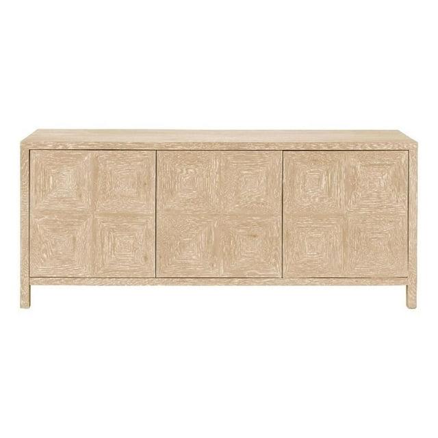 Universal Modern Farmhouse Sadie Credenza in Tan Natural Oak Wood